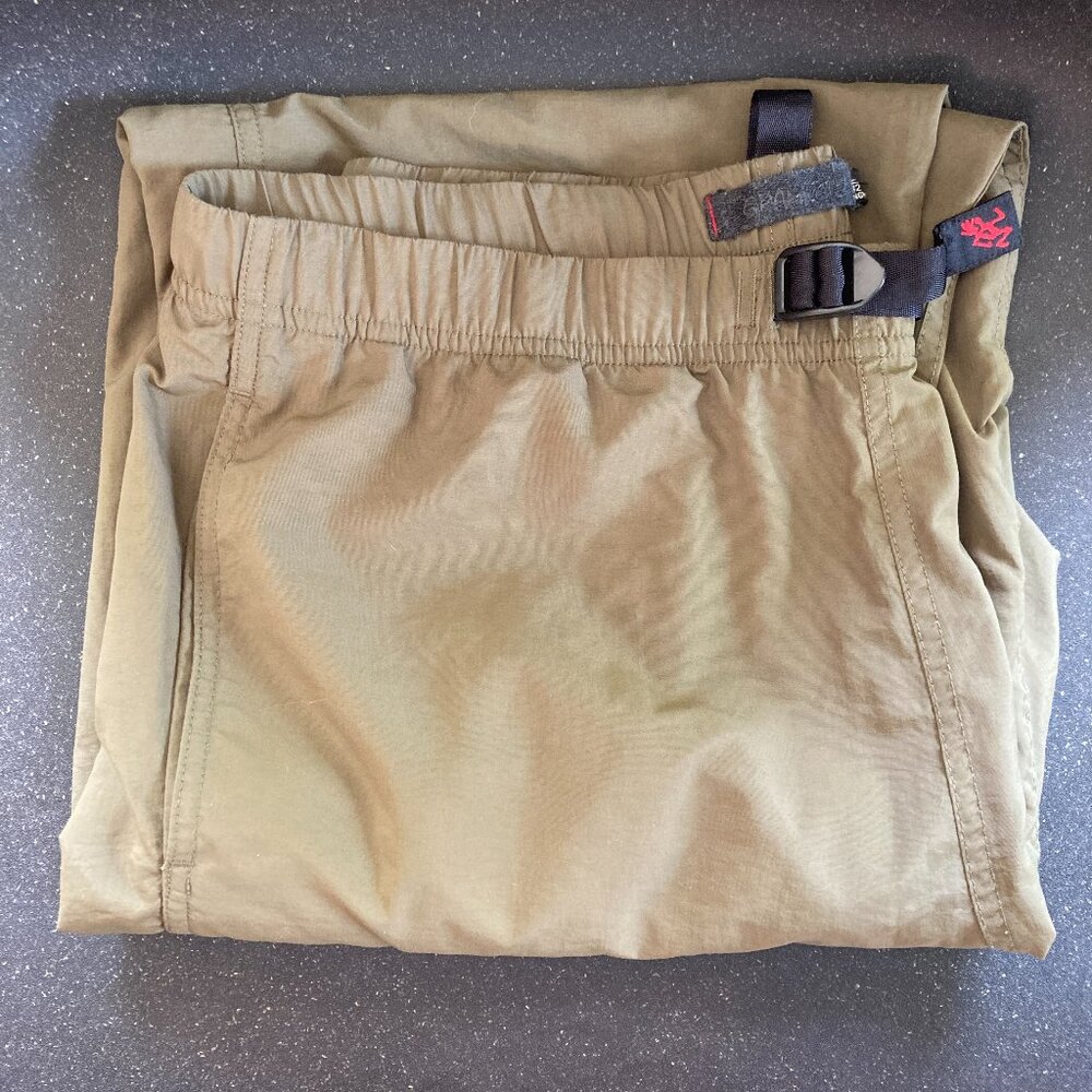Gramicci Men's L Olive Green Belted Straight Leg 35x32 Outdoor Hiking Pants